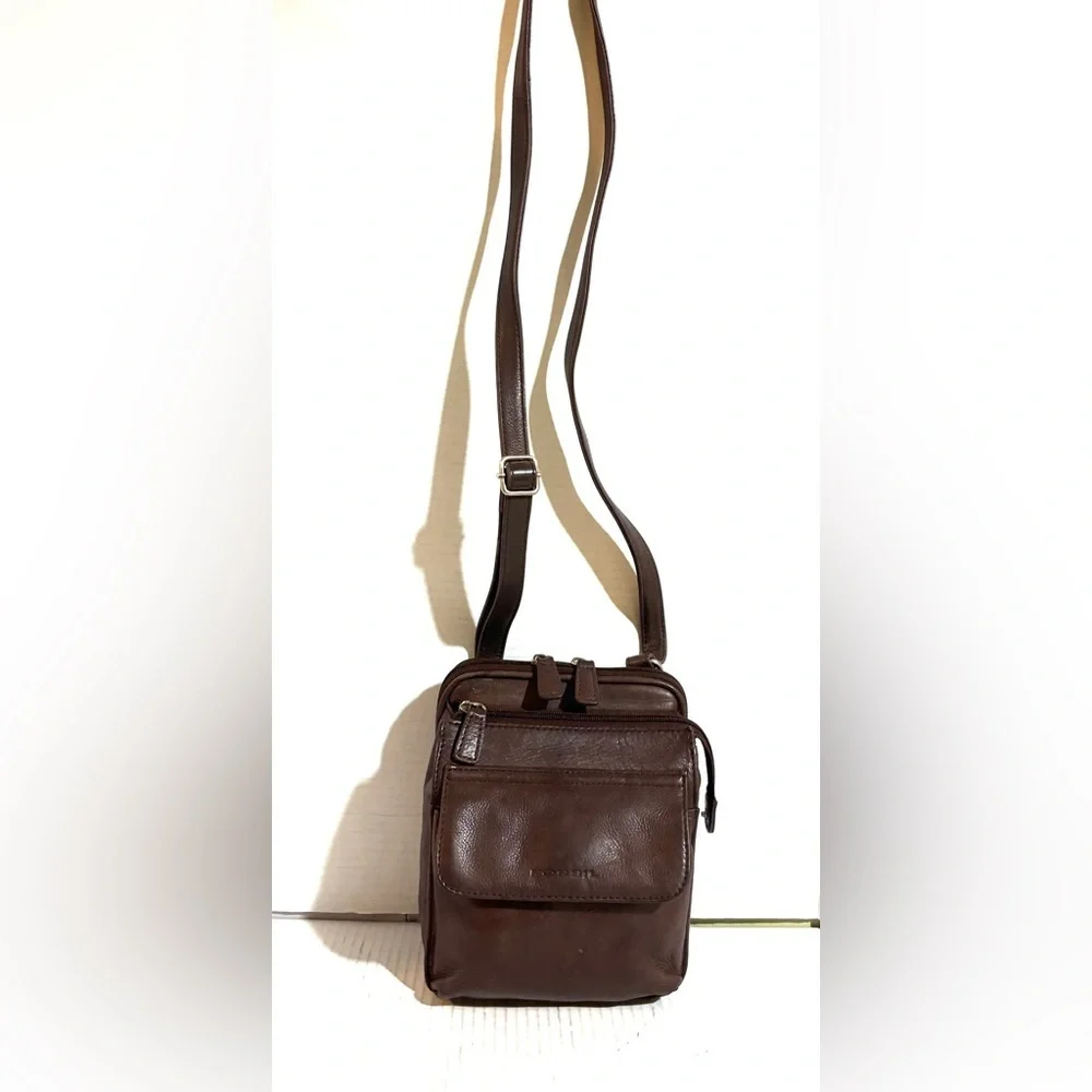 Fossil vintage Dark Brown Leather Messenger Bag